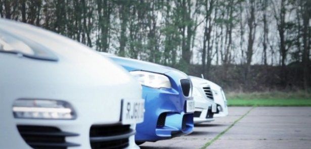 Drag race: BMW M5 vs Jaguar XFR vs Mercedes E63 AMG vs Porsche Panamera S [wideo]