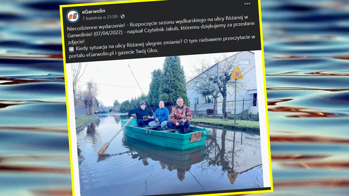 Mieszkańcy zażartowali z zalanej ulicy