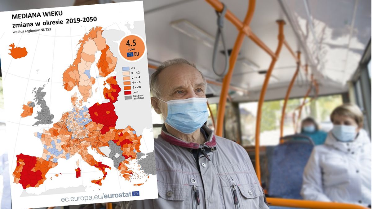 Mediana wieku, seniorzy emerytury 