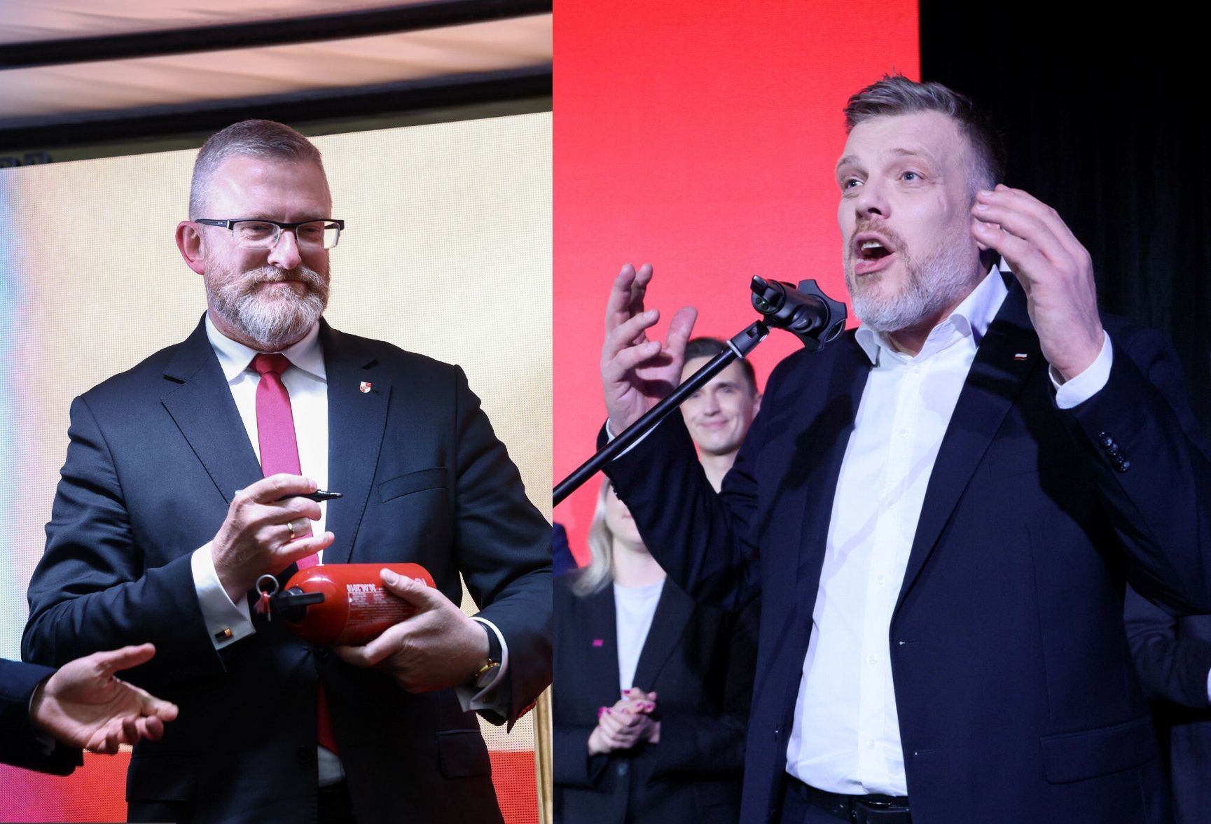 Grzegorz Braun  i Adrian Zandberg, oni szykują się na 2027 rok