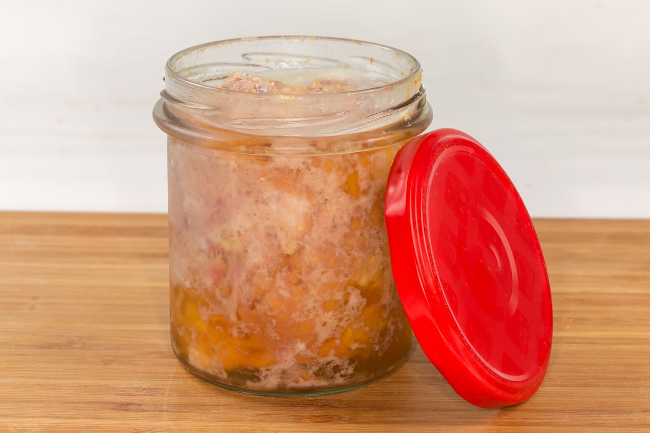 Homemade canned food in a jar