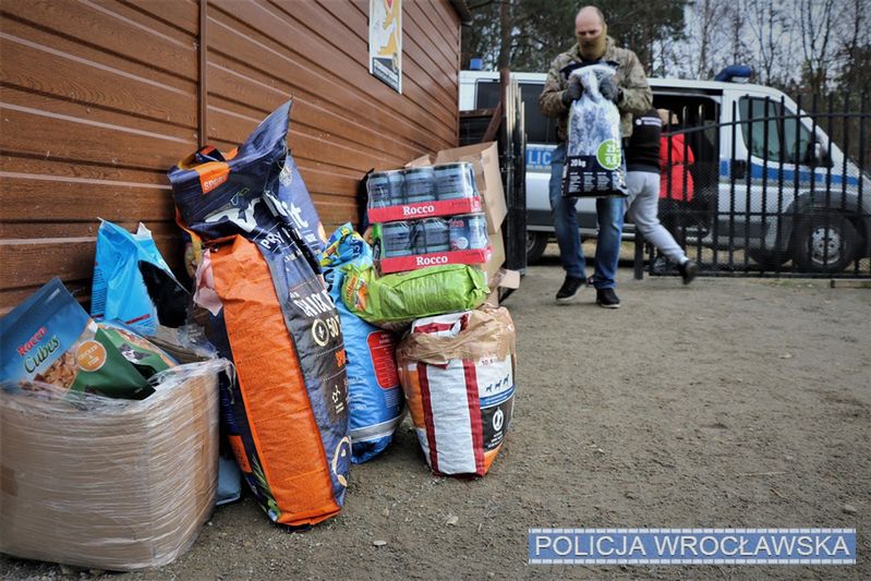 Wrocław. "Pies dla psa". Policjanci zebrali karmę dla czworonogów