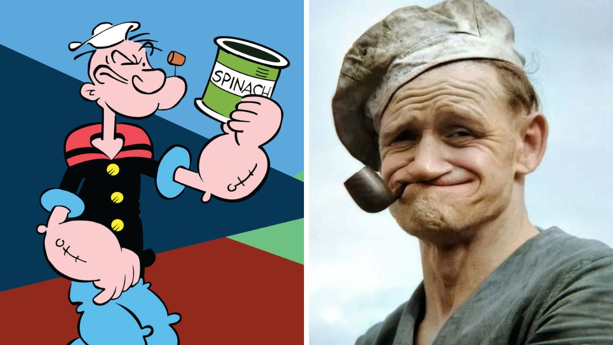 Marynarz z kreskówki Popeye.