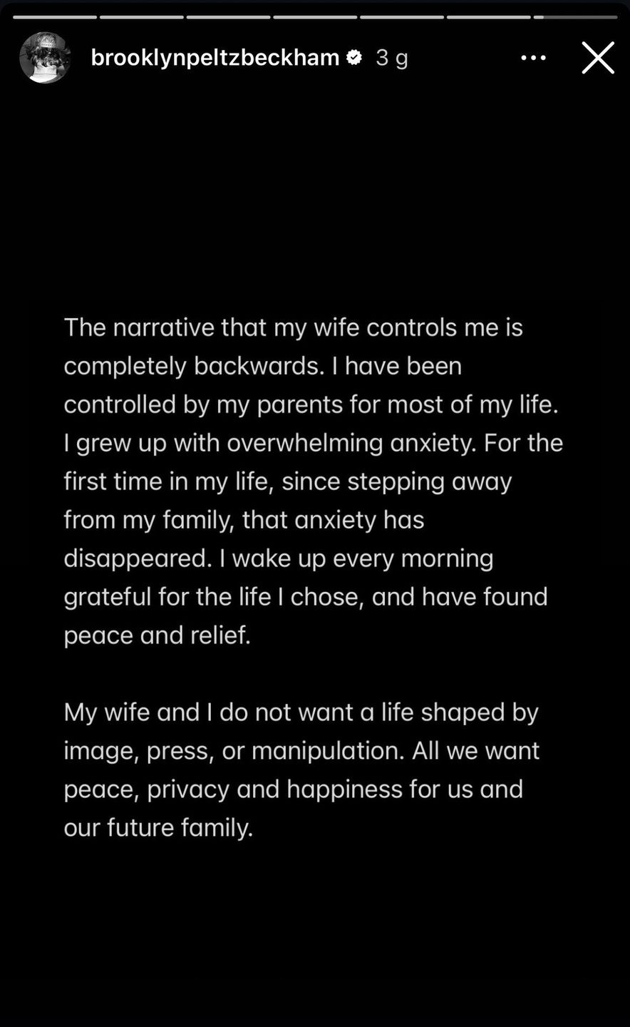 Oświadczenie Brooklyna Beckhama