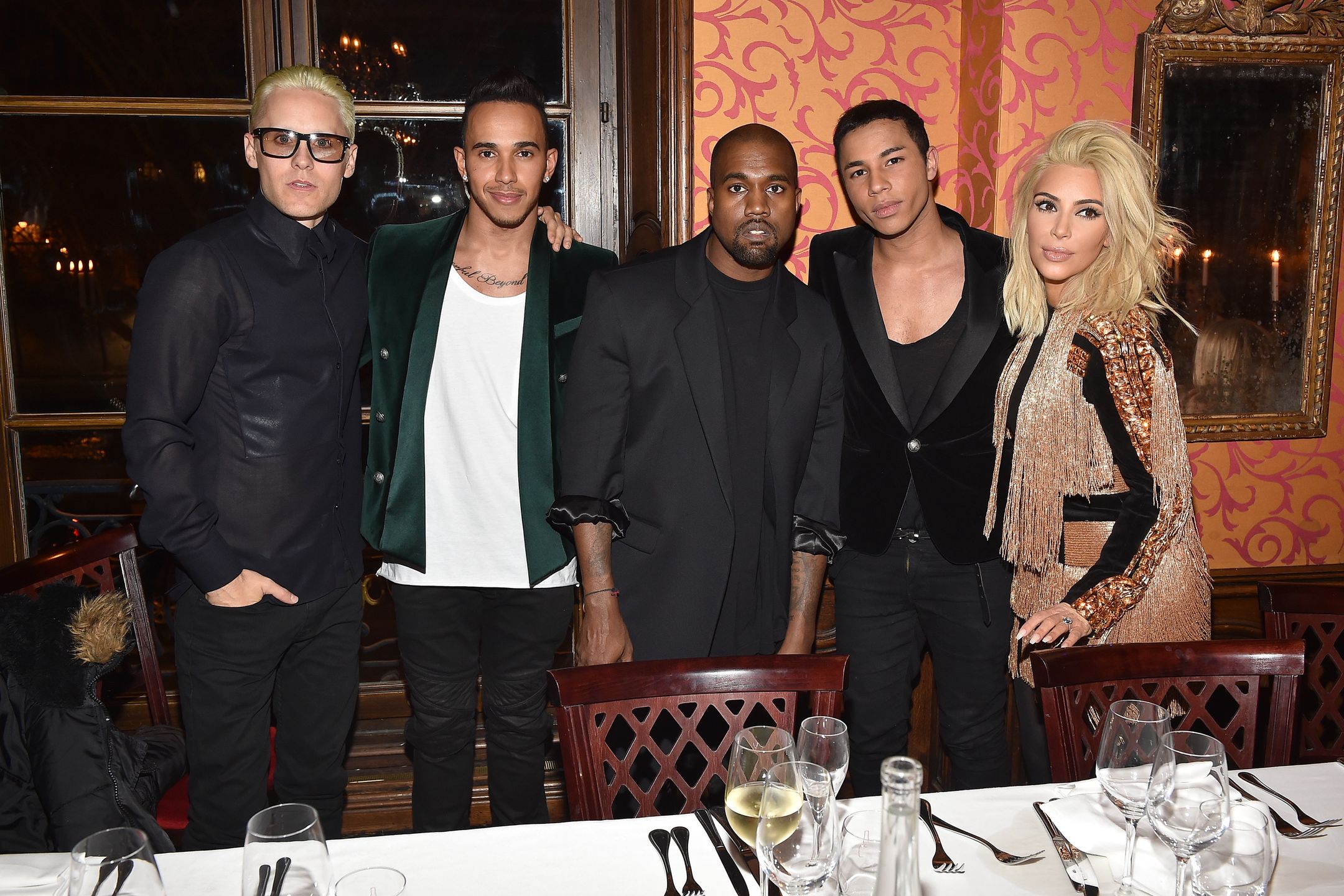 Jared Leto, Lewis Hamilton, Kanye West, Olivier Rousteing, Kim Kardashian 
