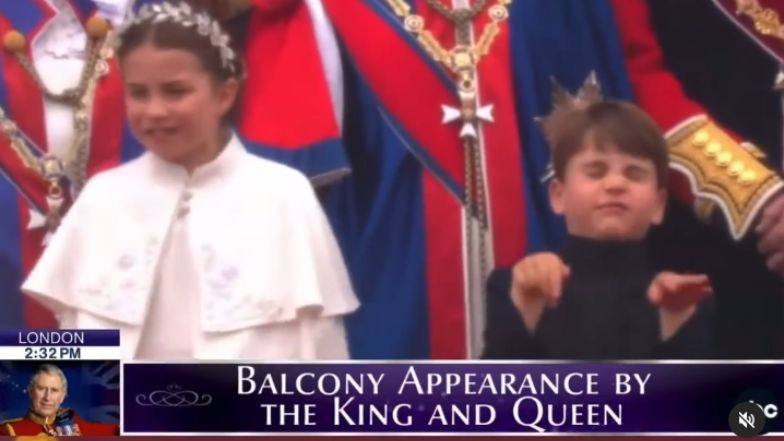 Książę Louis dokazuje na balkonie Pałacu Buckingham