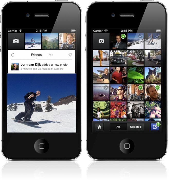 Facebook Camera dla iOS - niebieski portal uruchomił swój Instagram 2