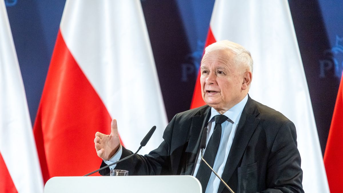 Na zdjęciu Jarosław Kaczyński w trakcie spotkania w Inowrocławiu