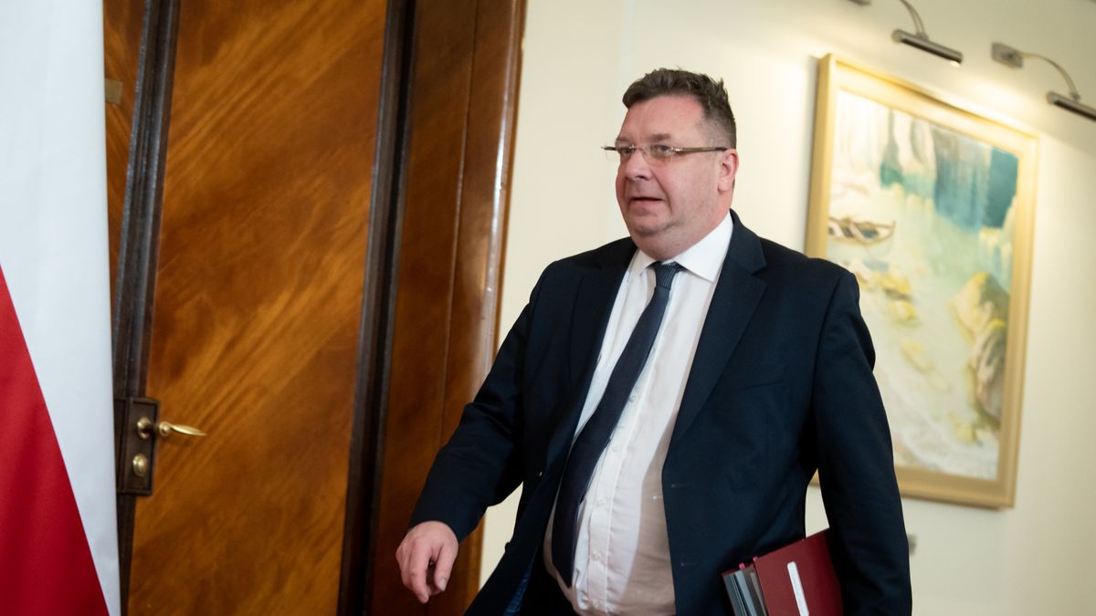 Michal Wojcik at the Chancellery in Warsaw, Poland on March 29, 2022 (Photo by Mateusz Wlodarczyk/NurPhoto via Getty Images)