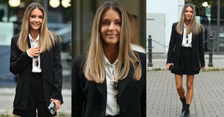 Małgorzata Rozenek "na galowo" pozuje po wyjściu z "Dzień Dobry TVN" (ZDJĘCIA)