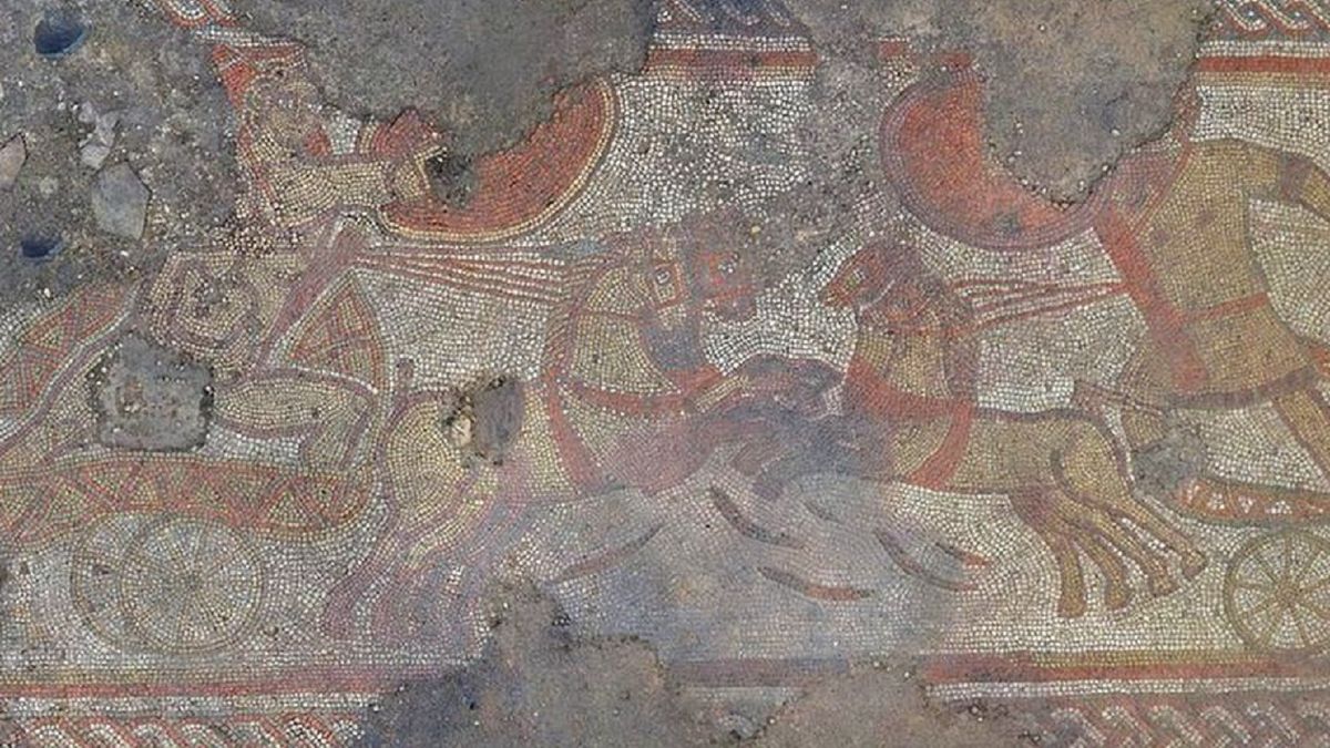 Mozaika znajdowała się na prywatnym polu.