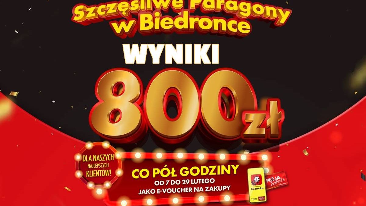 Szczęśliwe Paragony w Biedronce - wyniki. Kto wygrał? Lista zwycięzców