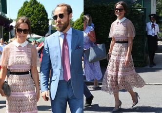 Pippa Middleton w różowych koronkach bawi się na Wimbledonie (ZDJĘCIA)