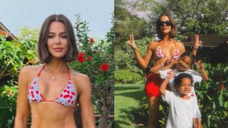 ODMIENIONA Khloe Kardashian prezentuje wyrzeźbione ciało w bikini, pozując z dziećmi