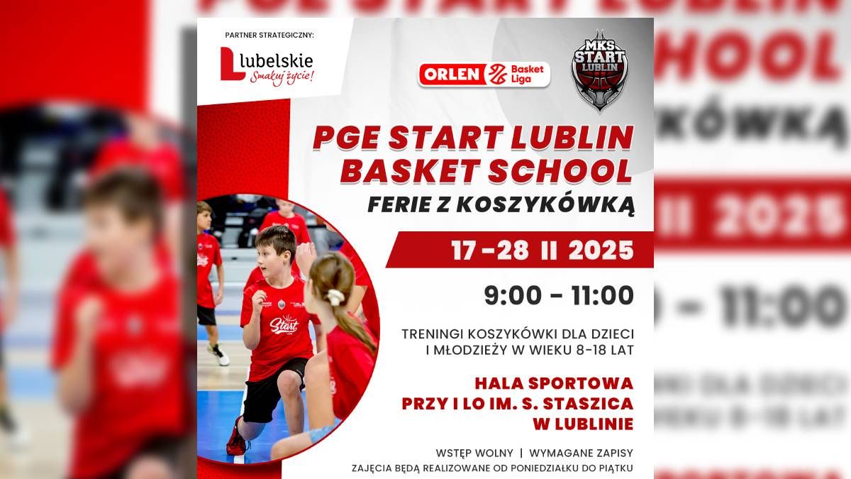 grafika ferie zimowe z PGE Start Lublin Basket School