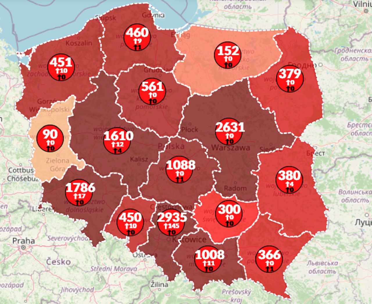 Koronawirus w Polsce. Kolejne ofiary śmiertelne. Ponad 14 600 zarażonych [Aktualna mapa]