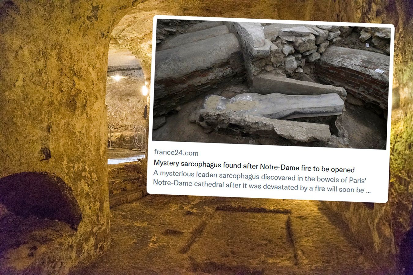 Archeolodzy natknęli się pod podłogą katedry Notre-Dame na tajemniczy ołowiany sarkofag