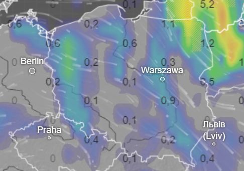 Prognozowane opady deszczu 4 lipca