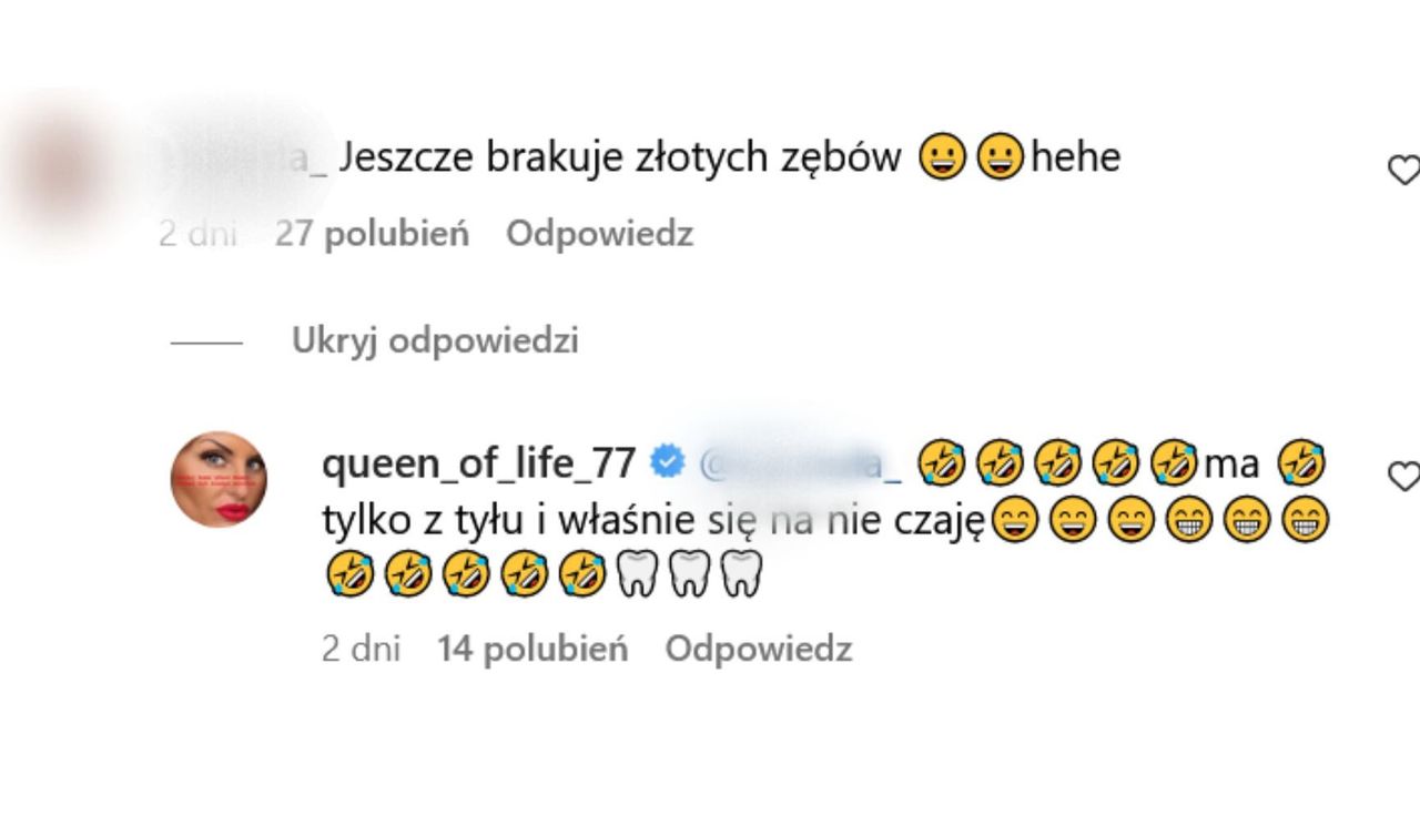 Dagmara Kaźmierska odpowiedziała na komentarz pod postem syna