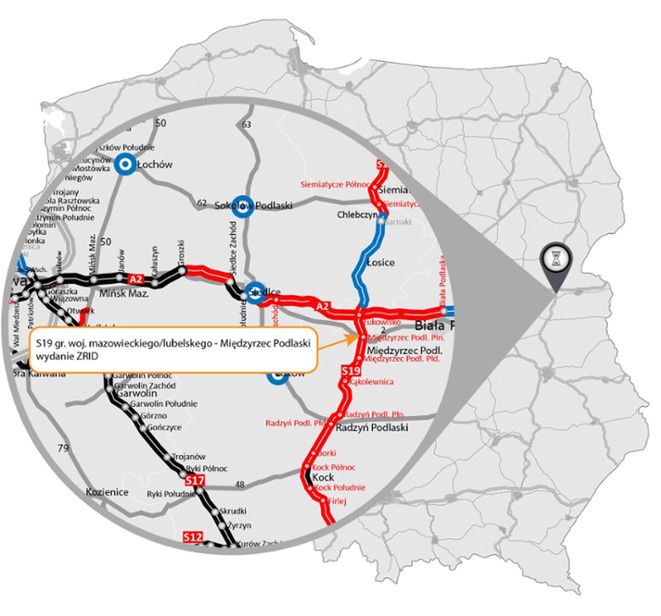 Odcinek znajduje się w okolicy autostrady A2