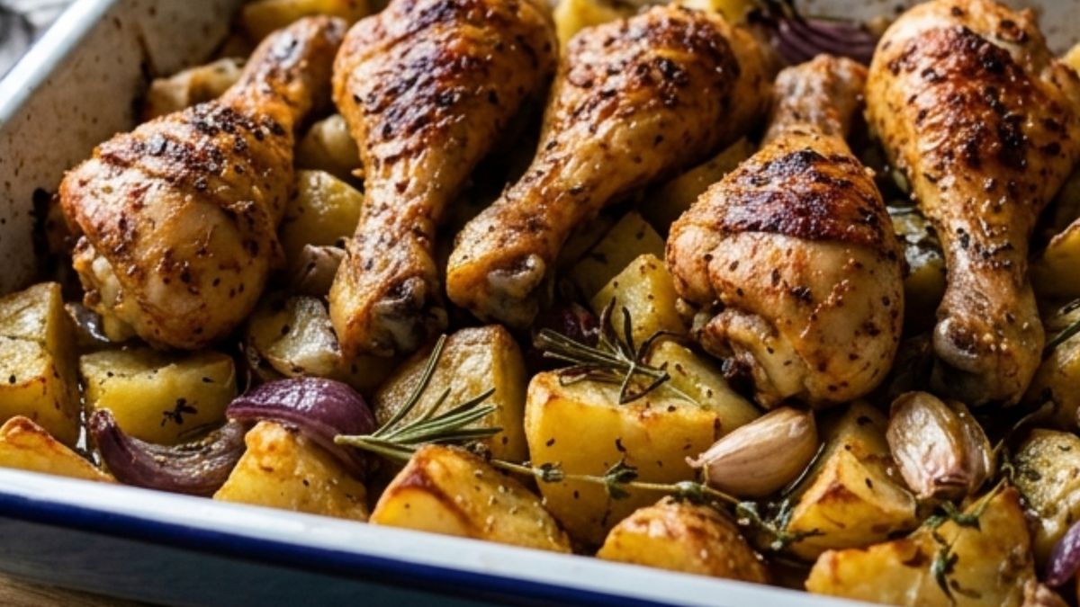 Jak upiec pałki z kurczaka na ziemniakach?