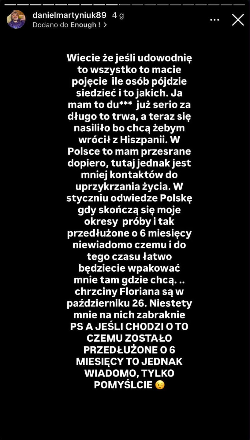 Nocne wpisy Daniela Martyniuka