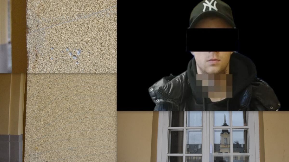 Mężczyzna wybił szybę i zniszczył elewację Pałacu Potockich