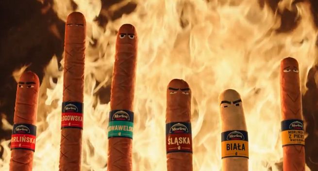 Kiełbasy Morlińskie reklamowane na grilla w stylu kina akcji (wideo)