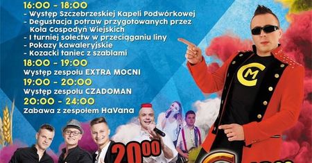 Dożynki Gminy Niedźwiada 2019. Na scenie Czadoman oraz Extra Mocni