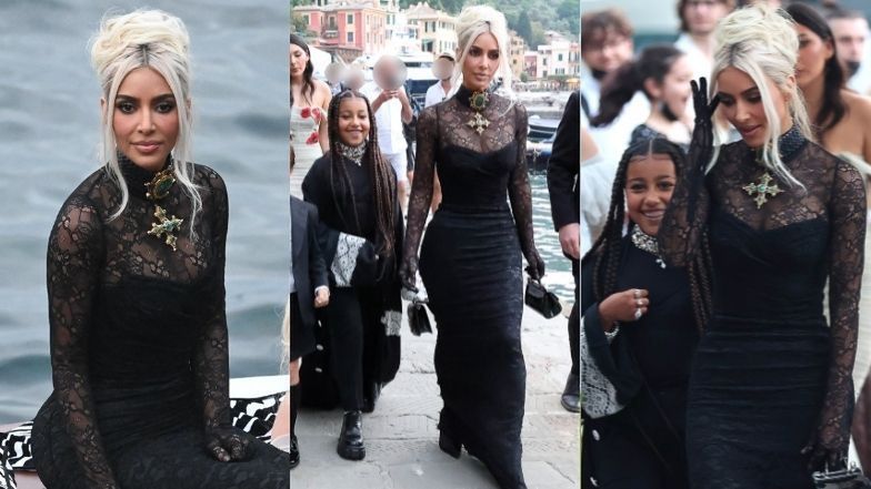 Kim Kardashian i North West na ślubie Kourtney Kardashian i Travisa Barkera