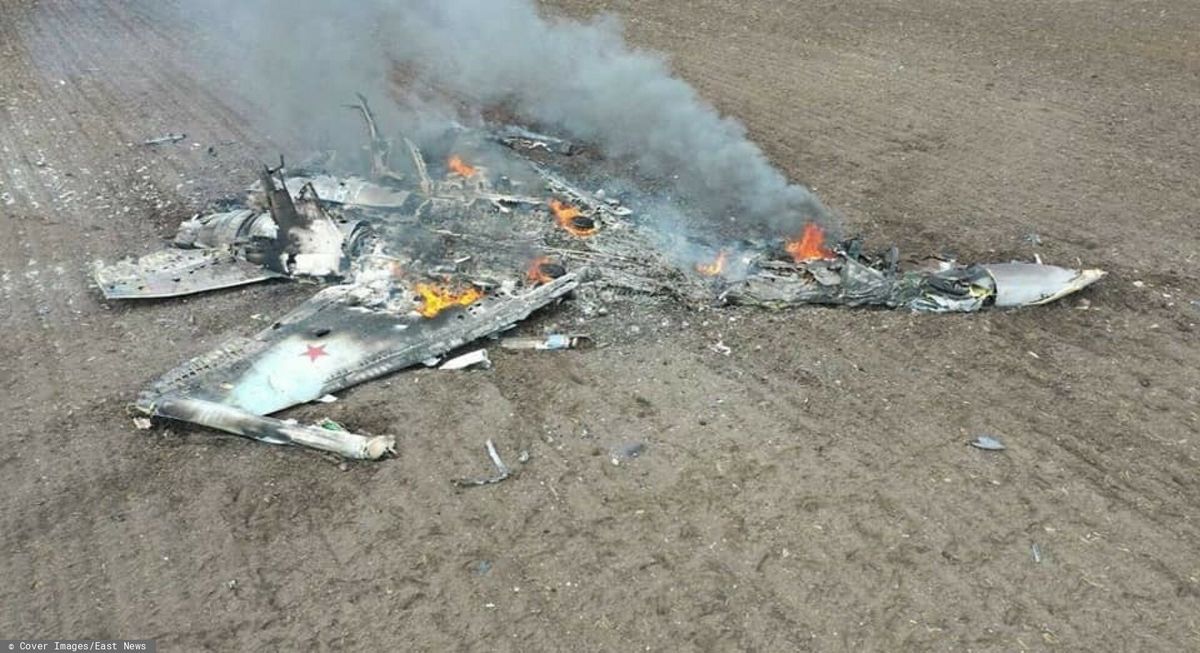 Rosyjski myśliwiec Su-35S zestrzelony przez siły ukraińskie w obwodzie charkowskim