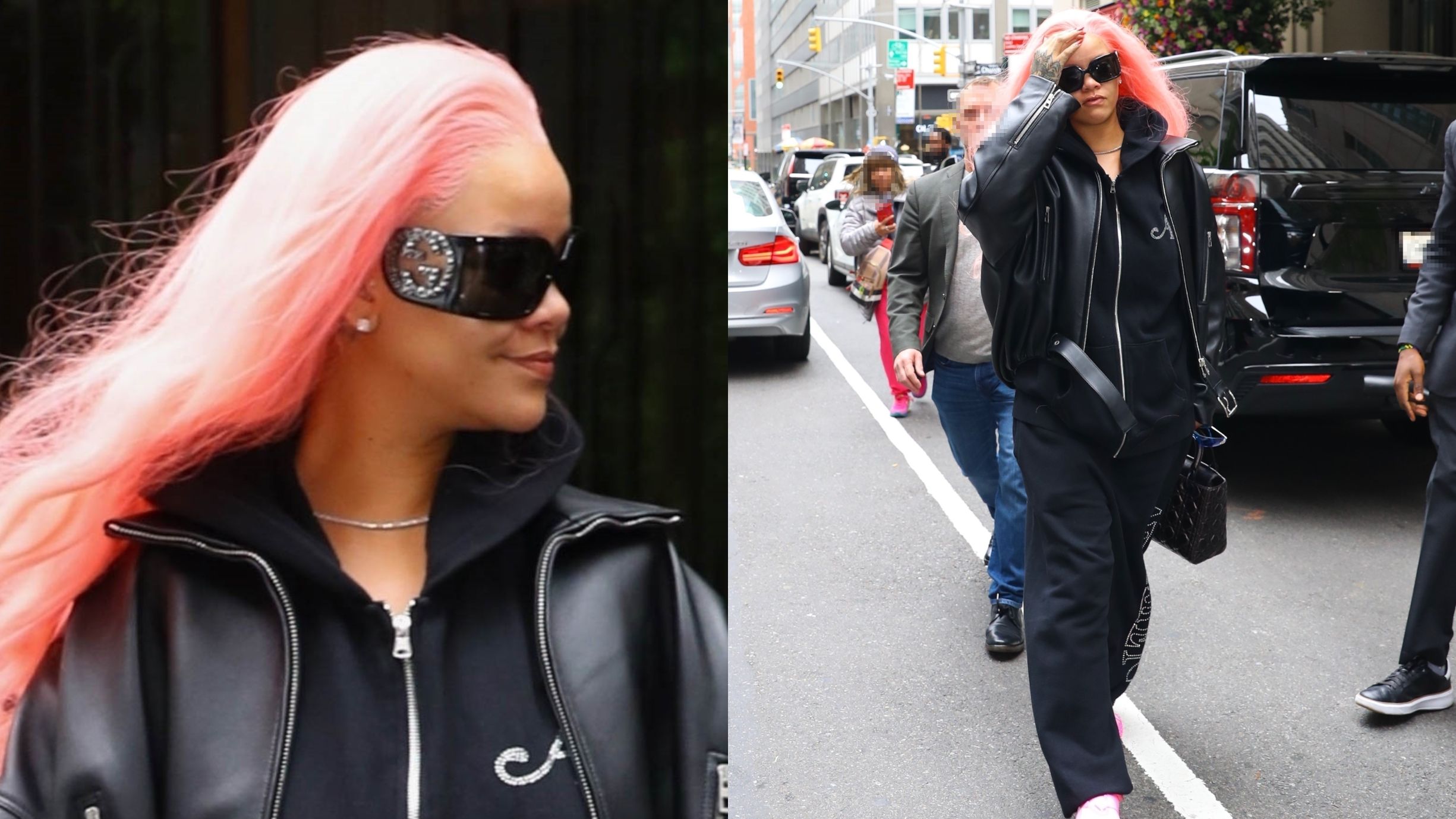 Rihanna spaceruje ulicami Nowego Jorku w nowej odsłonie. Pofarbowała się na różowo na chwilę przed Met Galą (ZDJĘCIA)
