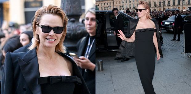 Pamela Anderson prezentuje NOWĄ FRYZURĘ, maszerując na pokaz Toma Forda w Paryżu