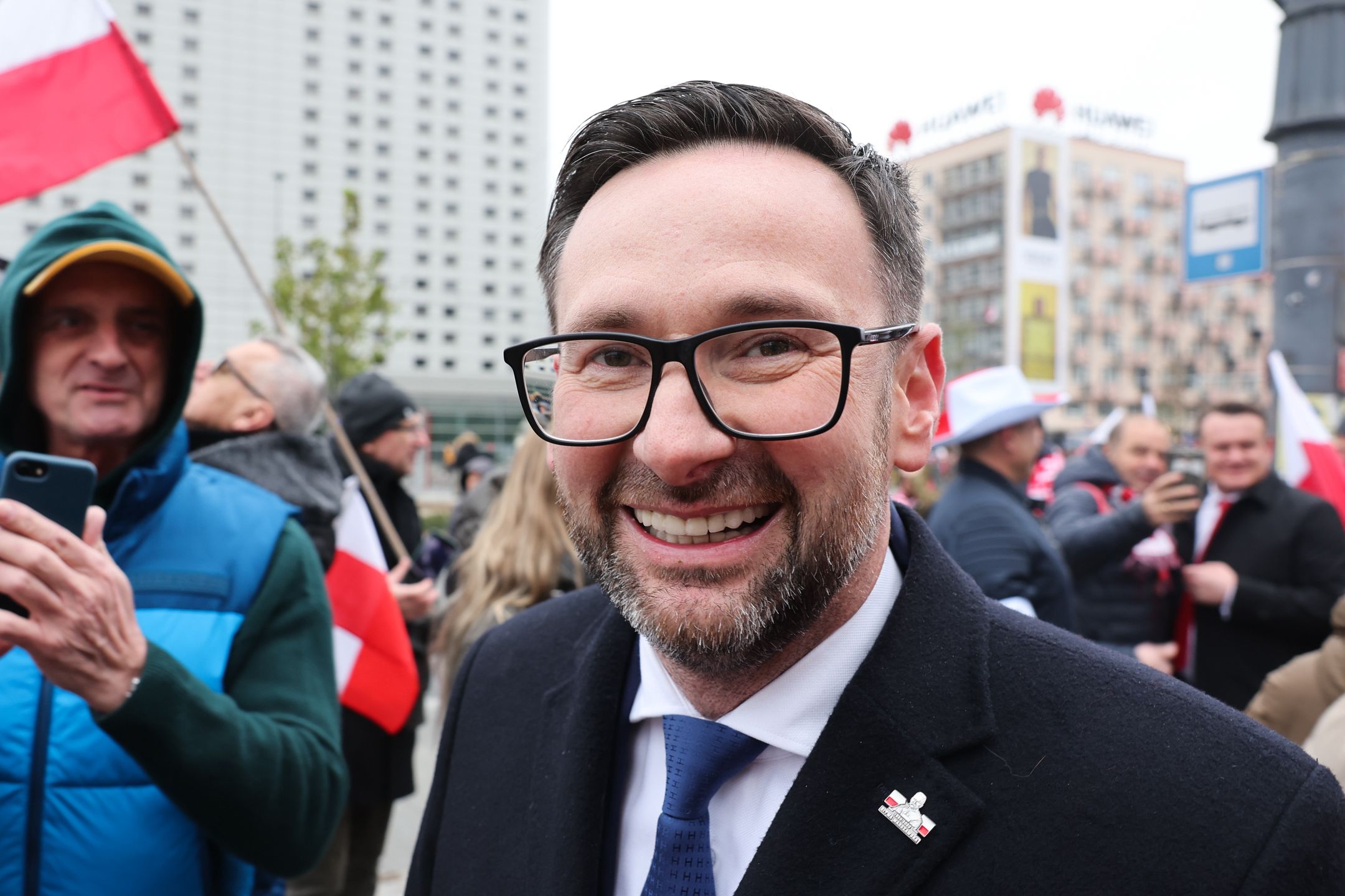 Law and Justice party politician Daniel Obajtek during Independence March in Warsaw, Poland on November 11, 2024. (Photo by Jakub Porzycki/NurPhoto via Getty Images)