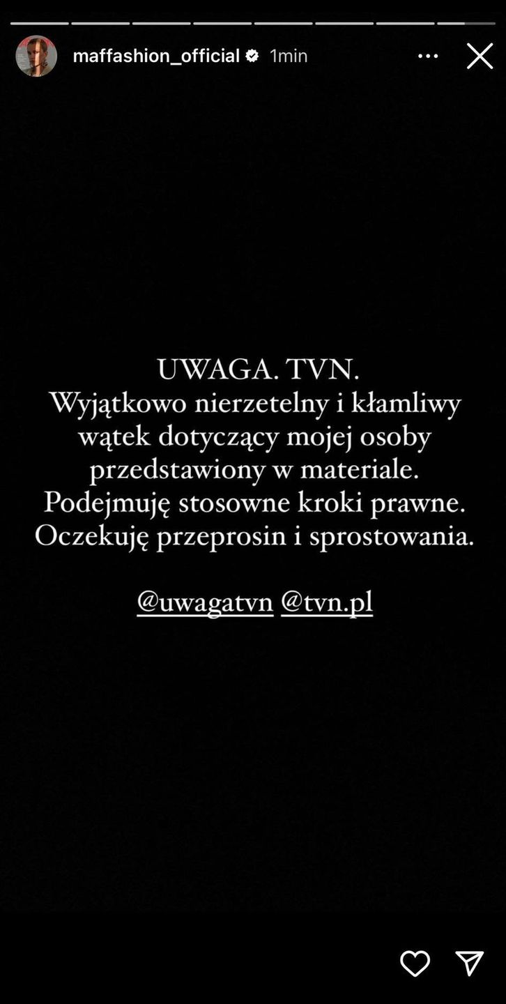 Maffashion oświadczenie