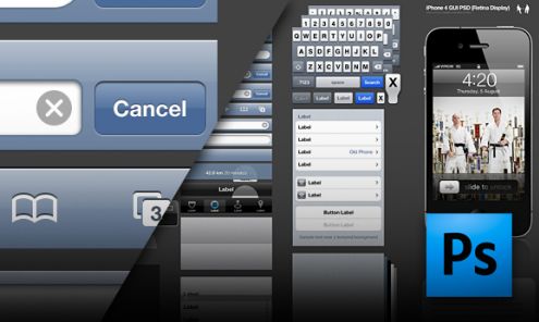 Plik PSD z grafikami do iPhone’a 4 w rozdzielczości Retina Display