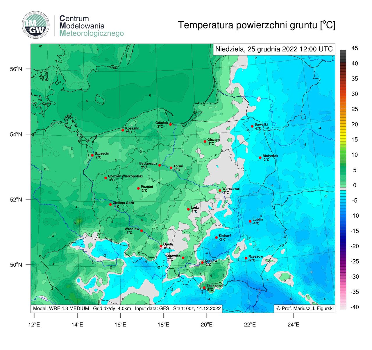 Pogoda 25 grudnia. Mróz na wschodzie i na południu