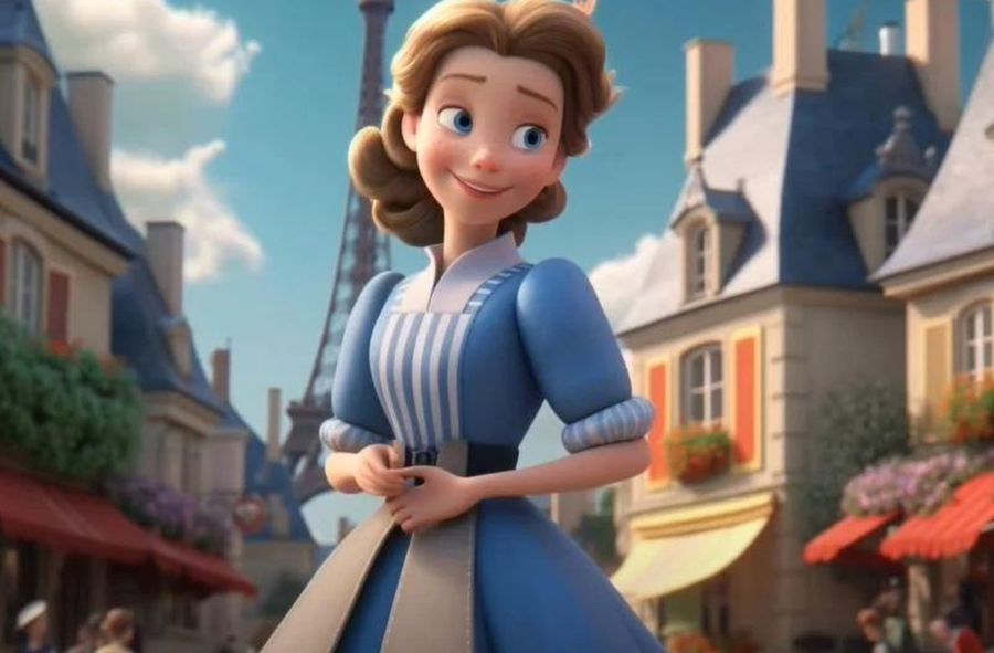 Francja jako postać z filmu Disneya