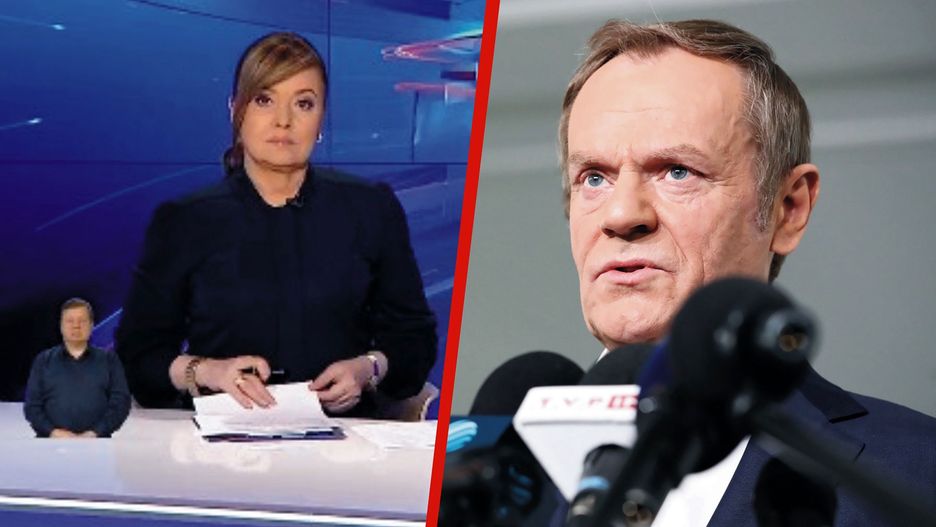 "Wiadomości" TVP w swoim stylu. Tusk trzy razy 