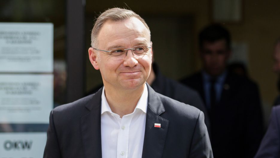 KRAKOW, POLAND - 2024/04/07: President Andrzej Duda of Poland seen at the electoral commission during the Local Government Elections in Poland 2024. (Photo by Grzegorz Wajda/SOPA Images/LightRocket via Getty Images)