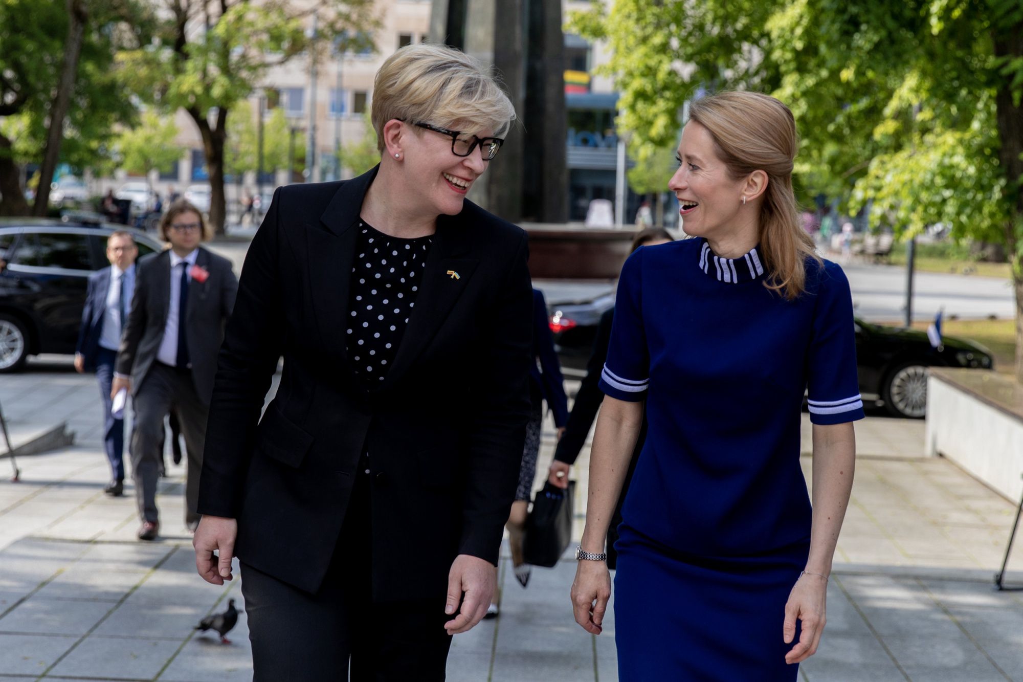 Premier Litwy Ingrida Šimonytė (po lewej) z premierem Estonii Kają Kallas
