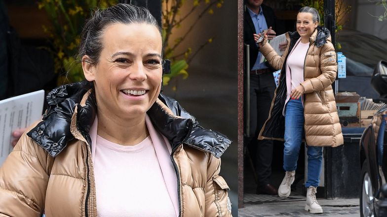 Anna Mucha zostawia auto na awaryjnych i idzie na lunch