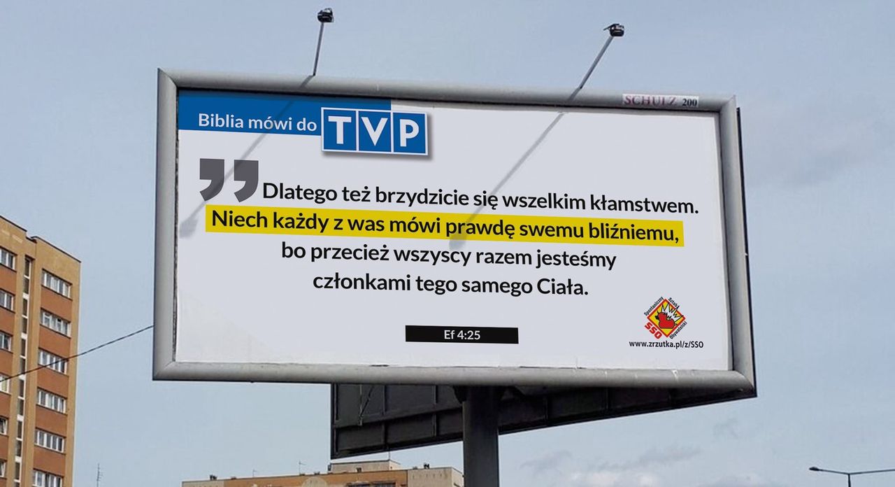 Warszawa. Biblijnymi cytatami uczą, jak żyć. Billboardowej ewangelizacji ciąg dalszy