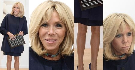 Bardzo szczupłe nogi Brigitte Macron podziwiają wystawę w Paryżu (ZDJĘCIA)