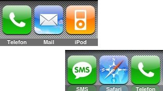 Ikonki z poświatą w docku iPhone'a 1