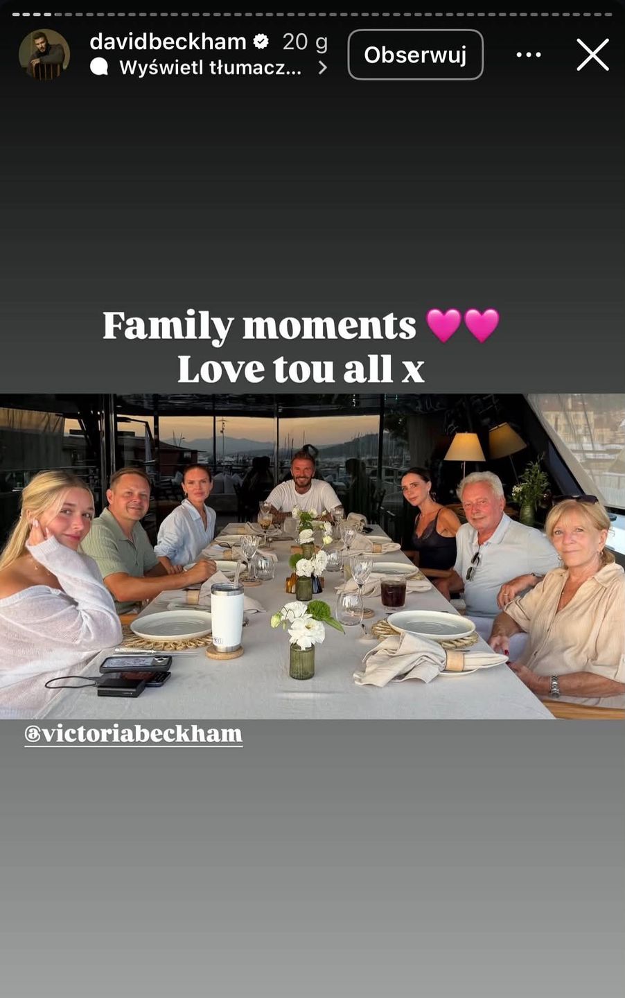 David Beckham z rodziną