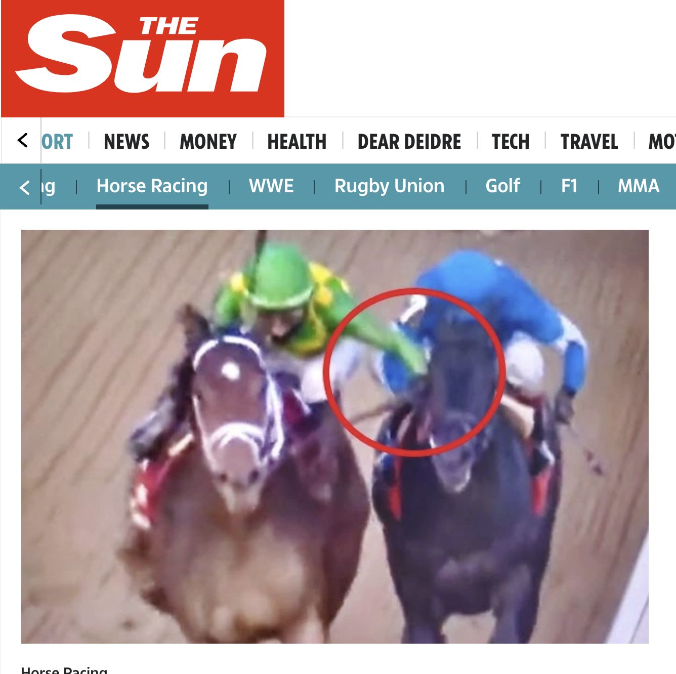 Niesportowe zachowanie dżokeja 