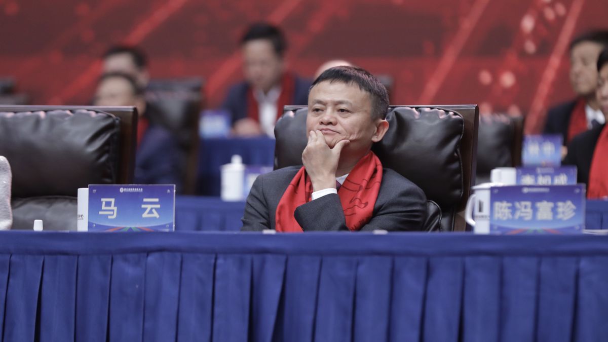 HANGZHOU, CHINA - NOVEMBER 13: Alibaba founder Jack Ma attends the 5th World Zhejiang Entrepreneurs Convention at Hangzhou International Expo Centre on November 13, 2019 in Hangzhou, Zhejiang Province of China. (Photo by VCG/VCG via Getty Images)