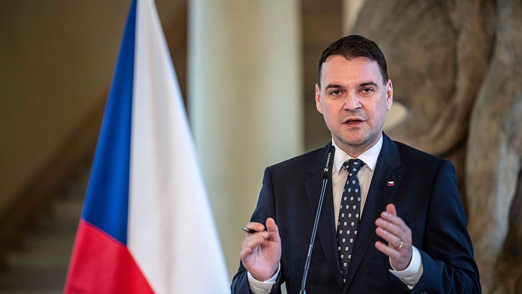 Petr Macinka, Czech Republic's foreign affairs minister, during a news conference following the appointment of the government new cabinet in Prague, Czech Republic, on Monday, Dec. 15, 2025. Czech Republic's president Petr Pavel urged the new cabinet to be responsible when it comes to working with allies within the European Union and NATO. Photographer: Milan Jaros/Bloomberg via Getty Images
Bloomberg
emea, e.u., eu, european, euro members, czech