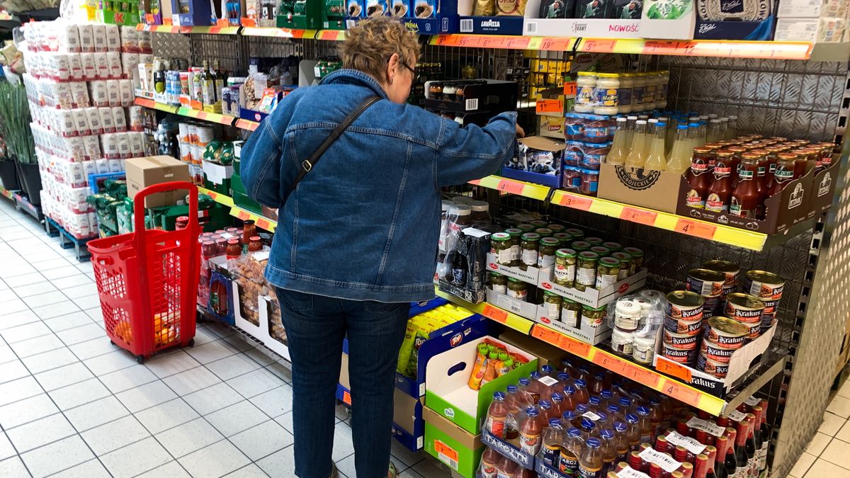 A person is seen during shopping in a supermarket in Krakow, Poland on September 16, 2022. (Photo by Jakub Porzycki/NurPhoto via Getty Images)
